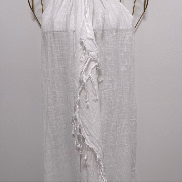 Aerie Swim White Cover Up Halter Neck Boho Fringe Lightweight Size XS / S - Picture 5 of 11